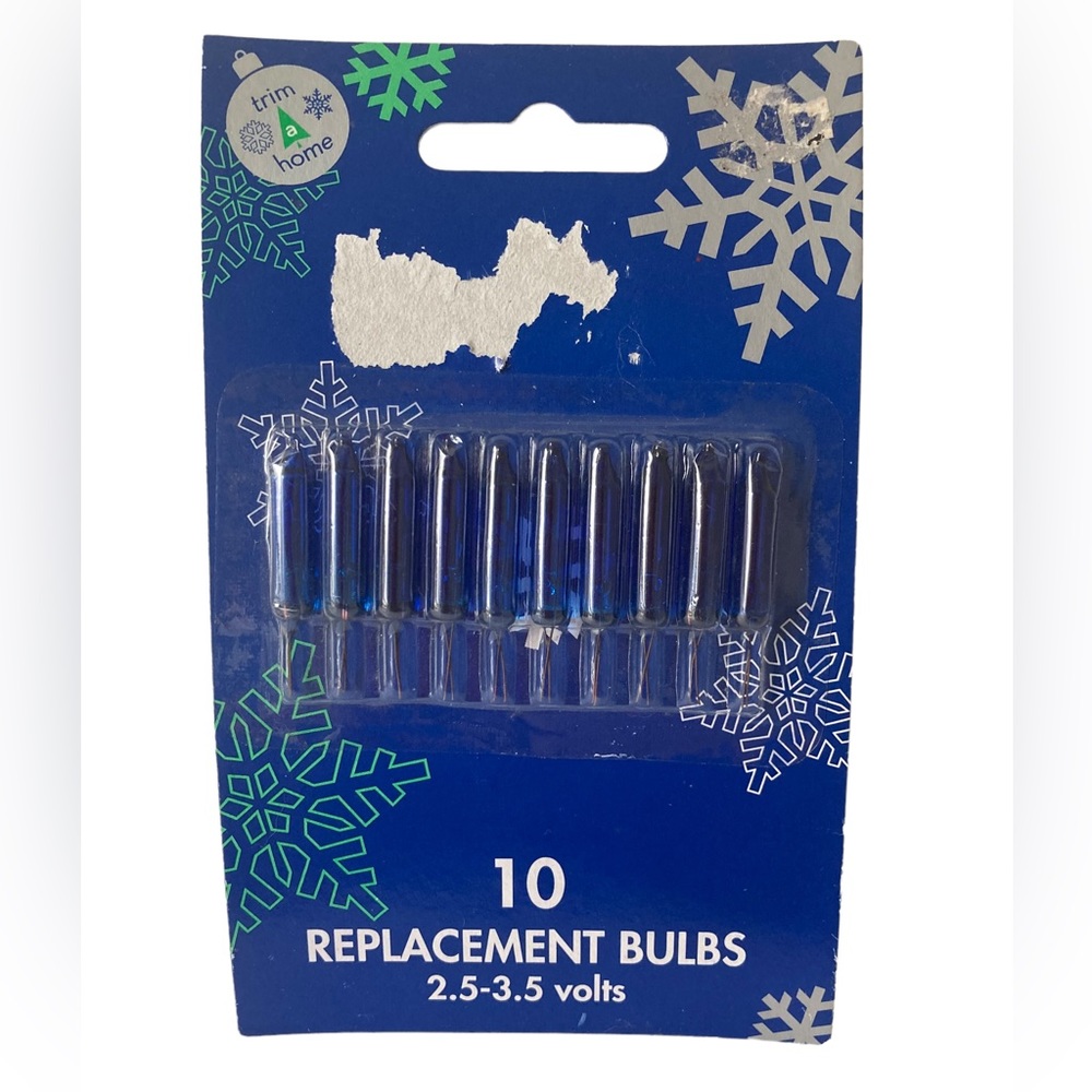 New 10 PK Trim A Home BLUE Mini Replacement Bulbs 2.5-3.5 volts. Kmart NOS